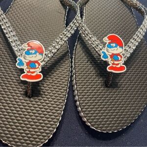 Smurfs Flip Flops - Black and Red